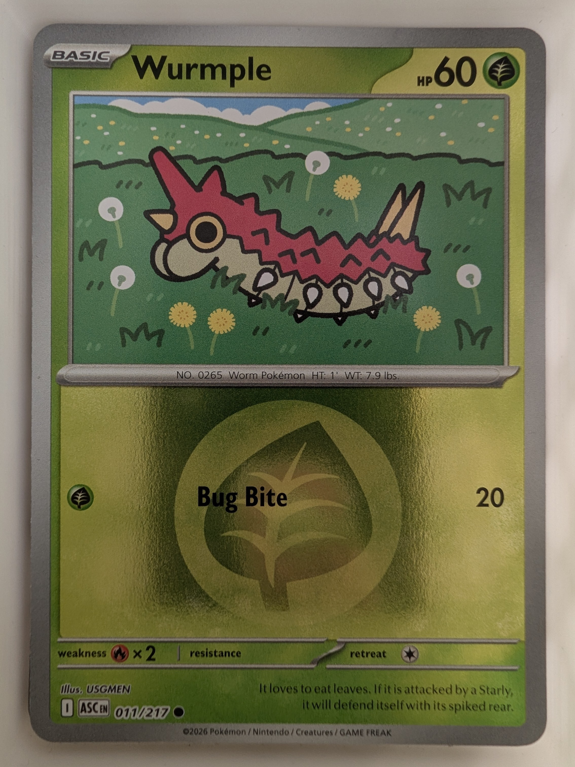 Wurmple 011/217 (Energy Symbol) Reverse Holo  Ascended Heroes  Nerd Life